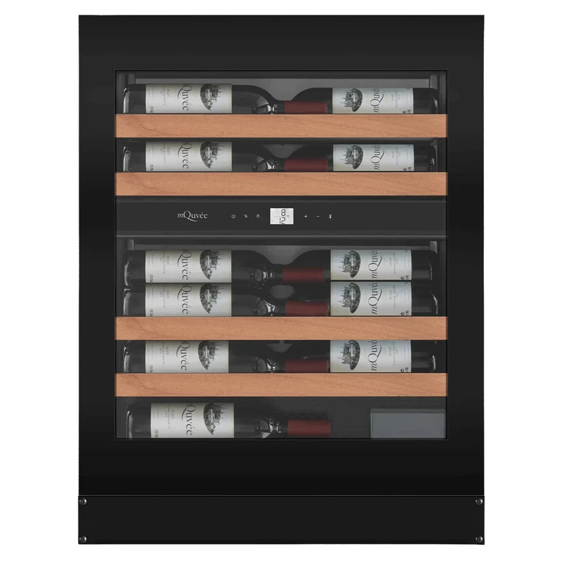 Weinkühlschrank 22 Flaschen mQuvée WineCave Exclusive 700 60D Slim FullGlass Black Push/Pull
