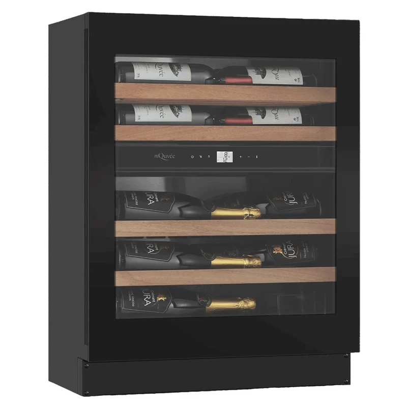Weinkühlschrank 22 Flaschen mQuvée WineCave Exclusive 700 60D Slim FullGlass Black Push/Pull