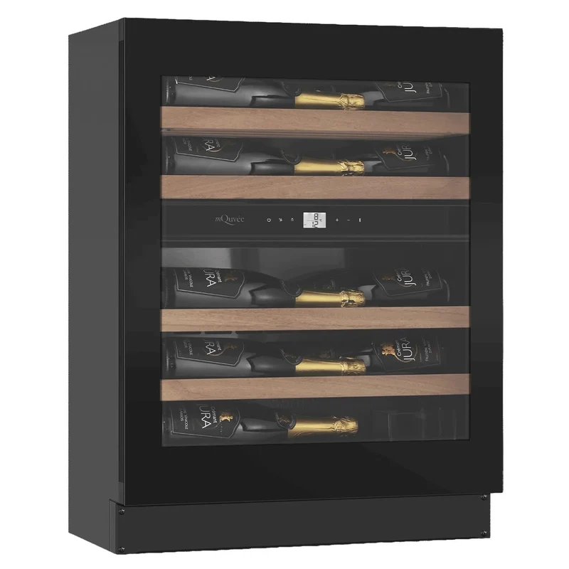 Weinkühlschrank 22 Flaschen mQuvée WineCave Exclusive 700 60D Slim FullGlass Black Push/Pull