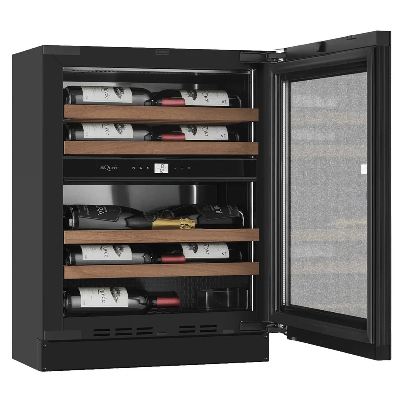 Weinkühlschrank 22 Flaschen mQuvée WineCave Exclusive 700 60D Slim FullGlass Black Push/Pull