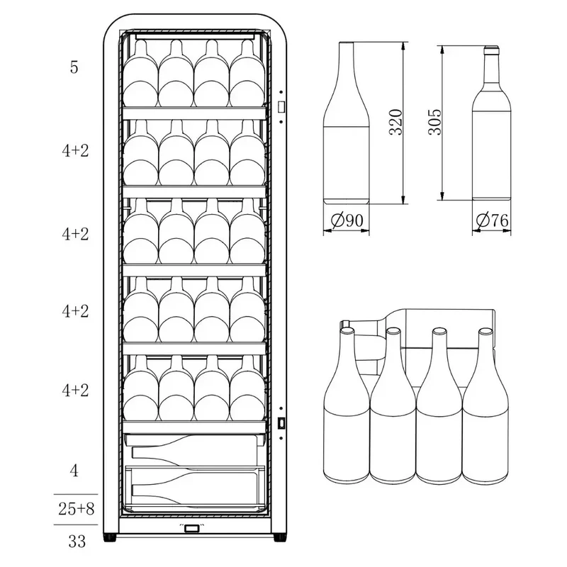 Weinkühlschrank 51 Flaschen Cavecool Retro Basalt CC156SB
