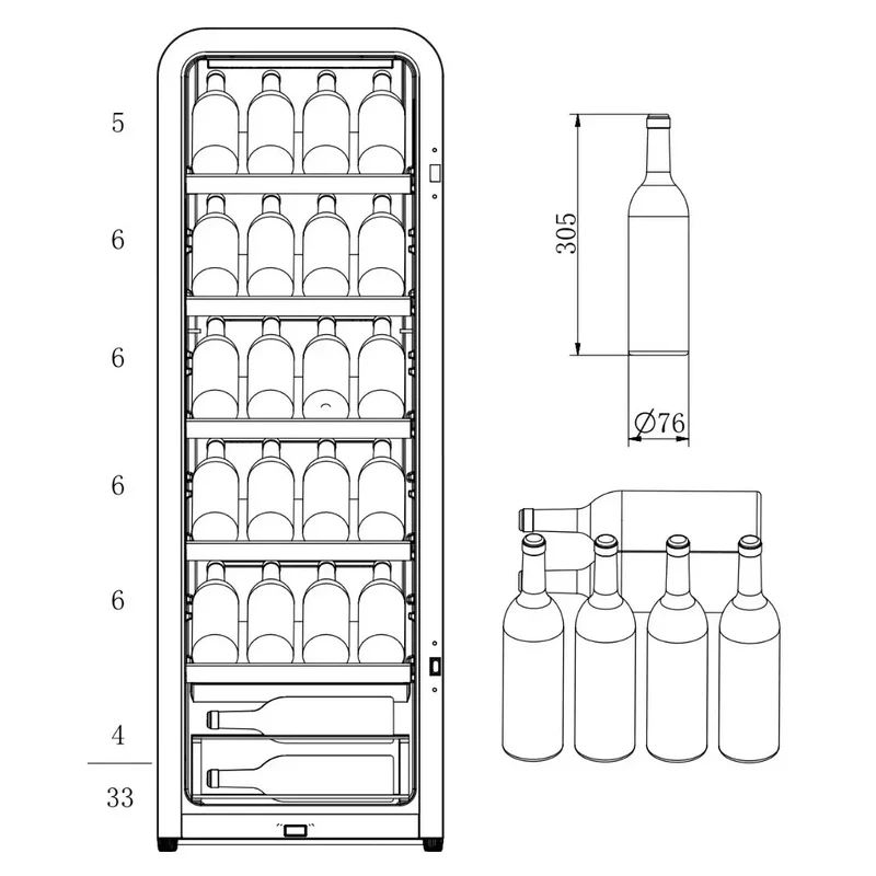 Weinkühlschrank 51 Flaschen Cavecool Retro Basalt CC156SB