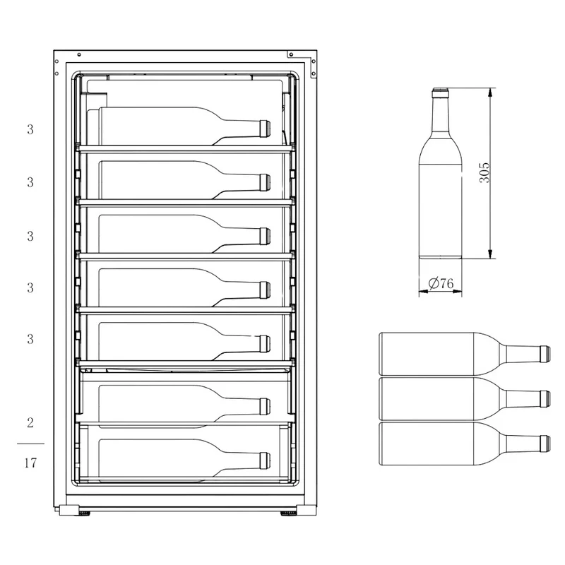 Weinkühlschrank 17 Flaschen Cavecool Joy Opalite CC17SB