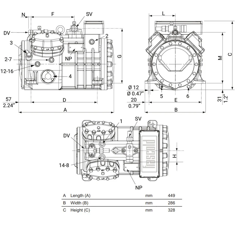 Kompressor Q5-33.1Y Frascold