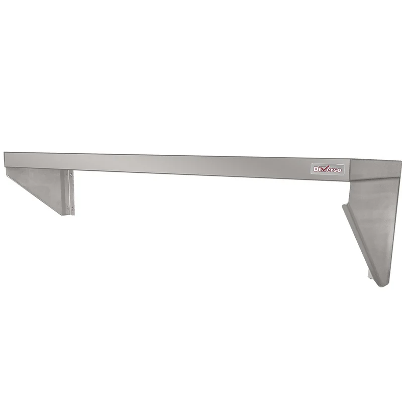 Profi Edelstahl-Wandbord 140 cm , Hohe Traglast für die Gastronomie, WR-M140/2C