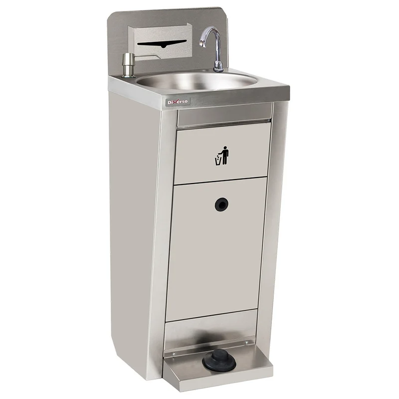 Mobiles Handwaschbecken Edelstahl , Autonome Hygienestation mit Spender, WR-LV41-PW