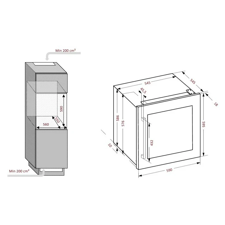 Weinkühlschrank 36 Flaschen Climadiff CBI36D2B