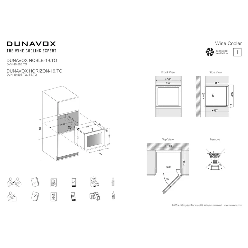 Weinkühlschrank 19 Flaschen Dunavox Horizon-19 Black