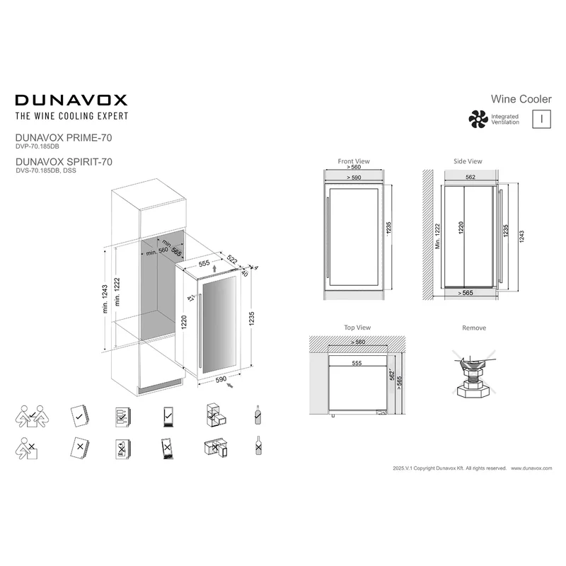 Weinkühlschrank 70 Flaschen Dunavox Spirit-70 Stainless