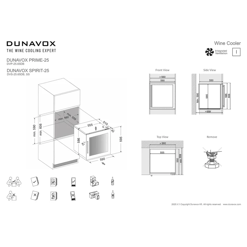 Weinkühlschrank 25 Flaschen Dunavox Spirit-25 Black