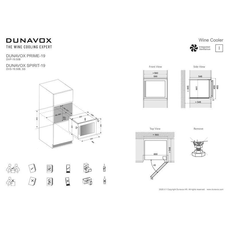 Weinkühlschrank 19 Flaschen Dunavox Prime-19