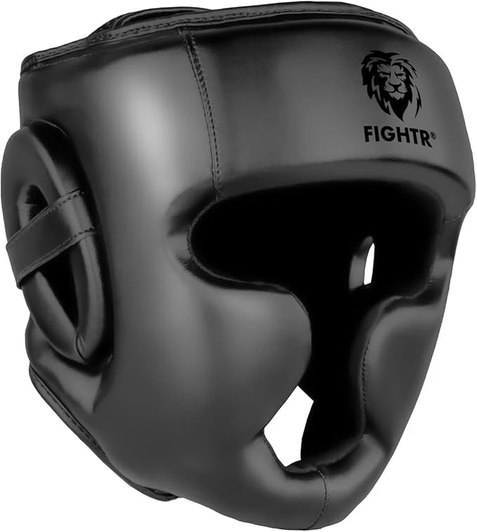 B-Ware FIGHTR Kopfschutz Boxhelm Sparring Schutzhelm Boxen MMA Muay Thai schwarz Gr S M