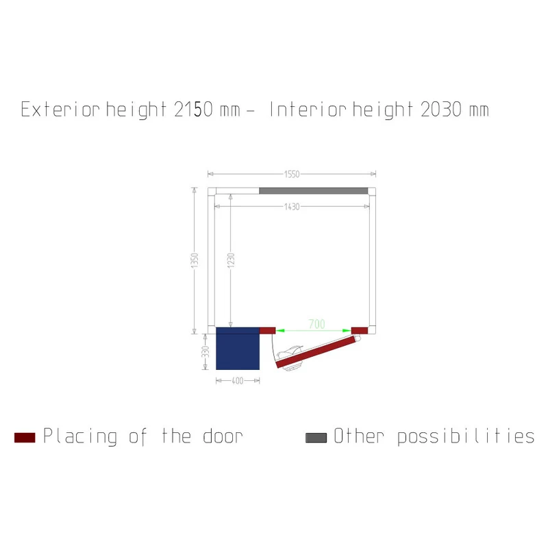 Profi Kühlzelle 4,1 m³ mit Kühlaggregat , 60 mm Isolierung, WR-C1714-6P