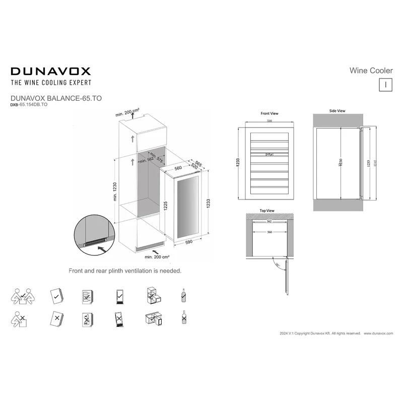 Weinkühlschrank 65 Flaschen Dunavox Balance-65