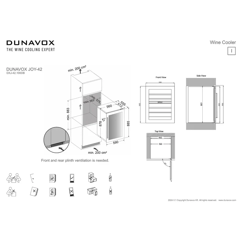 Weinkühlschrank 42 Flaschen Dunavox Joy-42