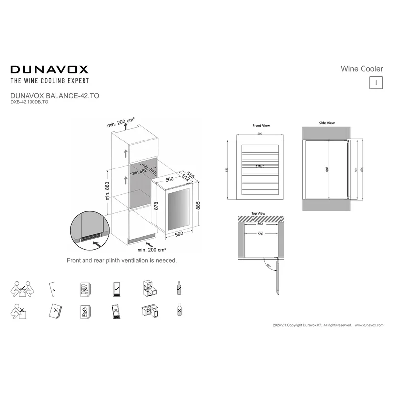 Weinkühlschrank 42 Flaschen Dunavox Balance-42