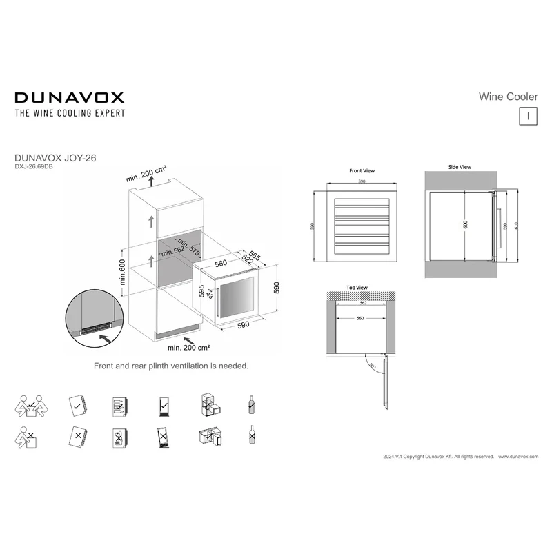 Weinkühlschrank 26 Flaschen Dunavox Joy-26