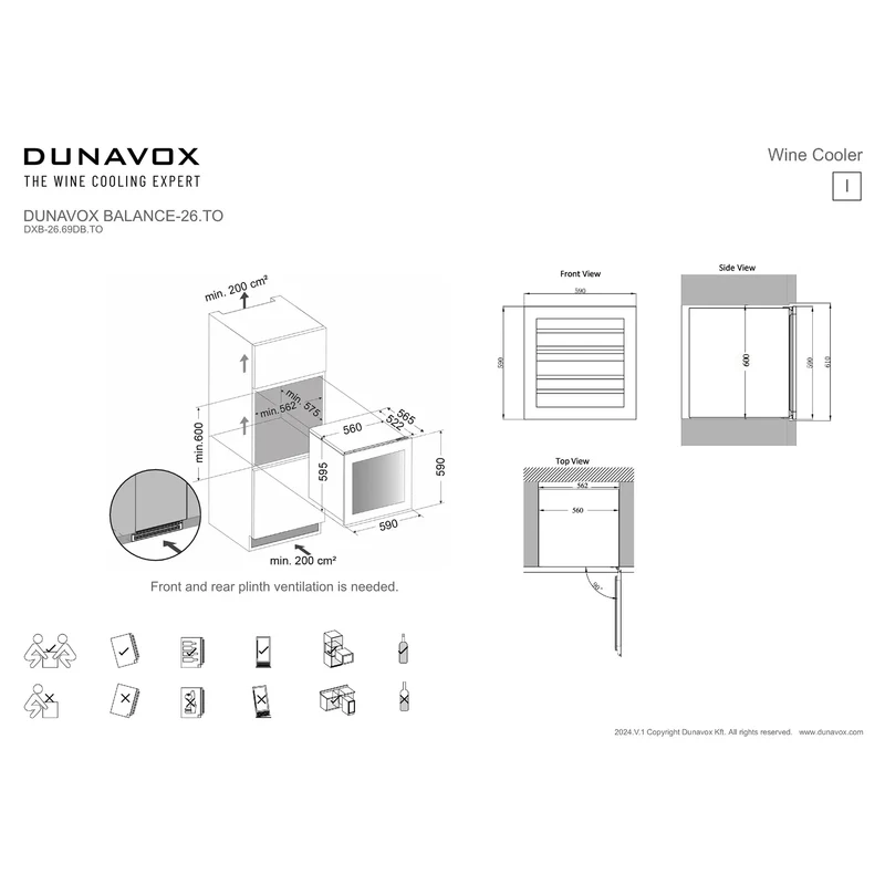 Weinkühlschrank 26 Flaschen Dunavox Balance-26