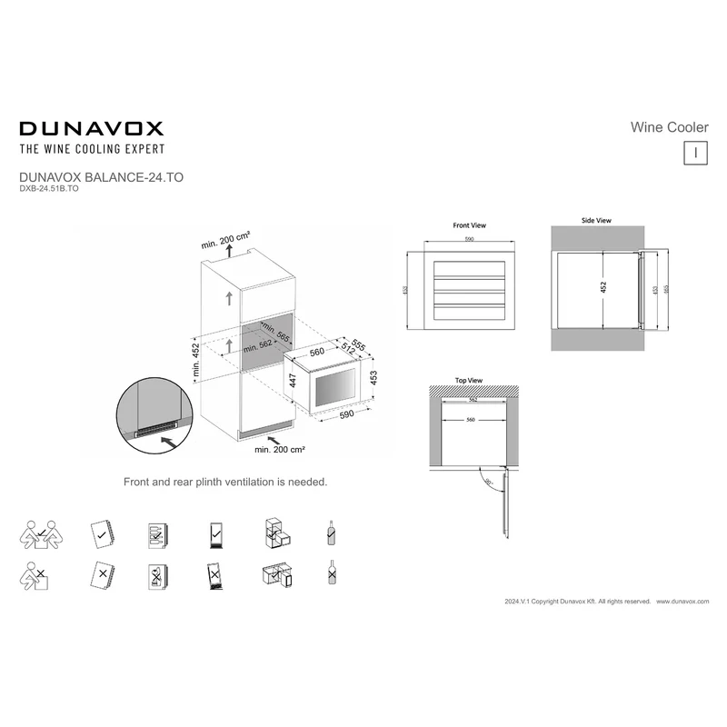 Weinkühlschrank 24 Flaschen Dunavox Balance-24