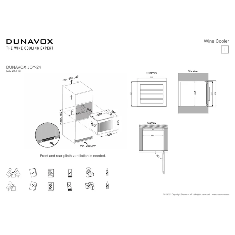 Weinkühlschrank 24 Flaschen Dunavox Joy-24