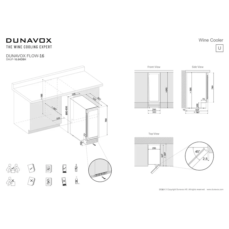 Weinkühlschrank 17 Flaschen Dunavox Flow-16