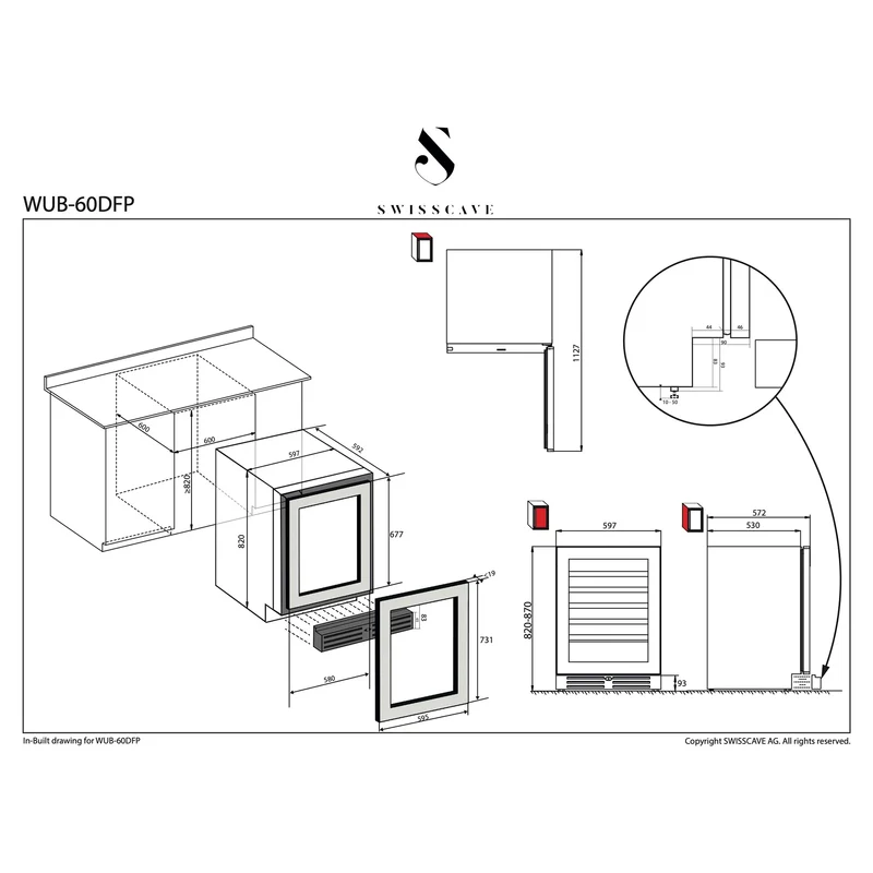 Weinkühlschrank 40 Flaschen Swisscave WUB-60DFP