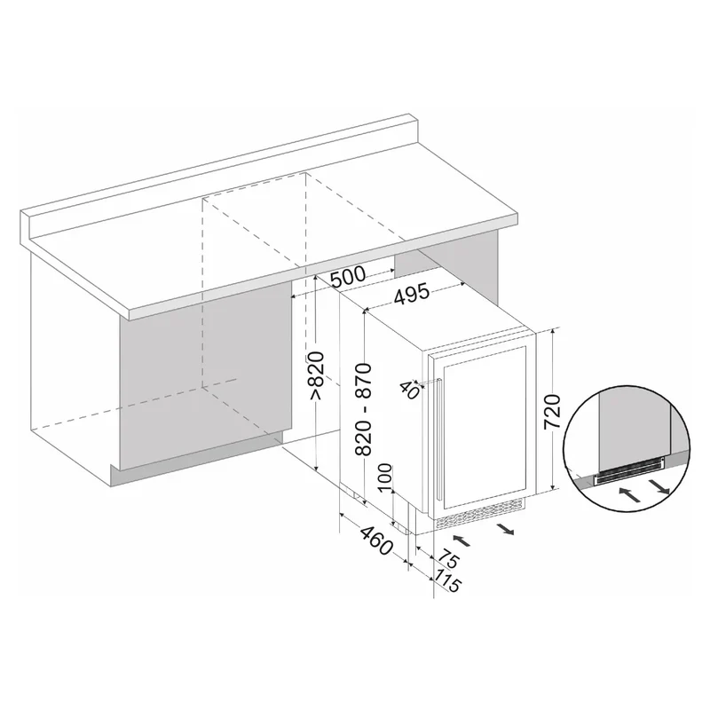 Weinkühlschrank 38 Flaschen Dunavox Flow-38 Black