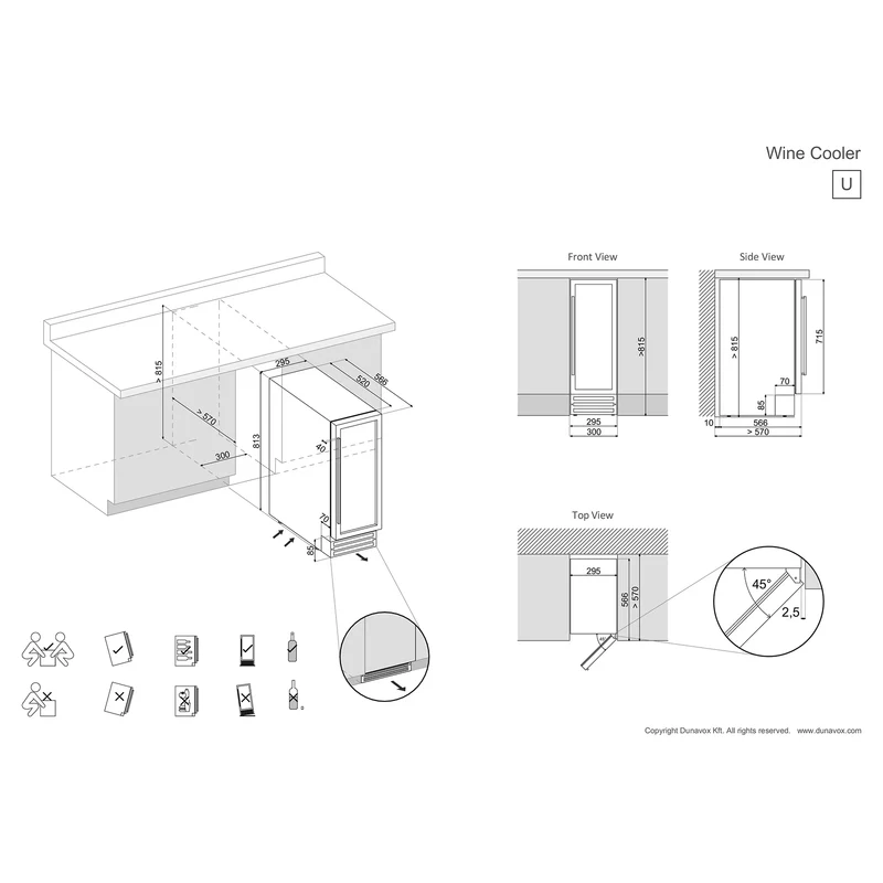 Weinkühlschrank 17 Flaschen Dunavox Flow-17 Black