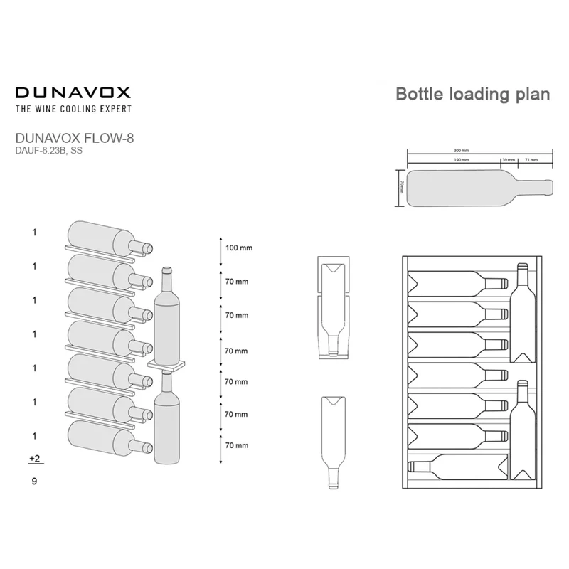 Weinkühlschrank 9 Flaschen Dunavox Flow-8 Black