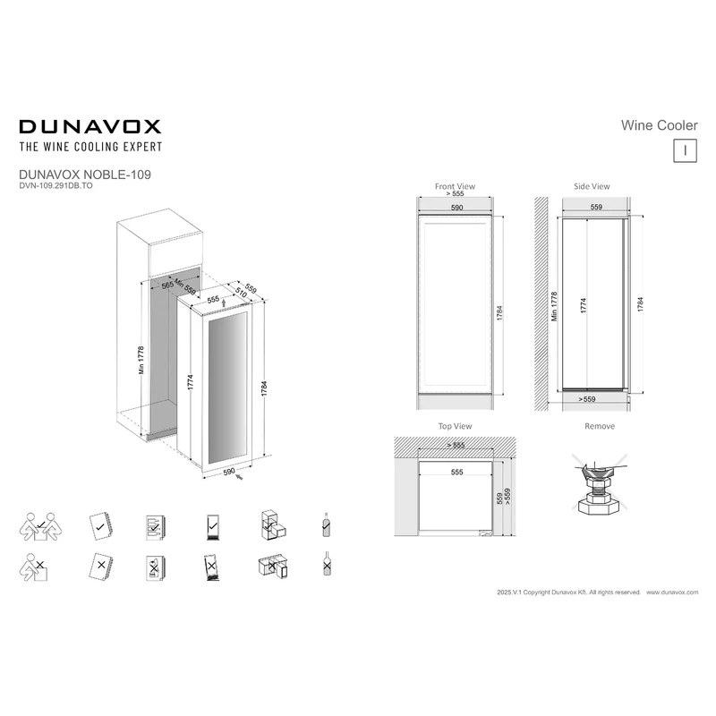 Weinkühlschrank 72 Flaschen Dunavox Noble-72