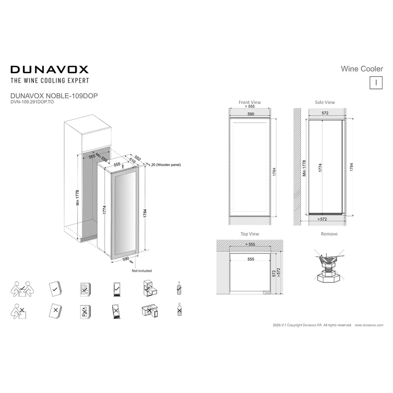 Weinkühlschrank 109 Flaschen Dunavox Noble-109 Black
