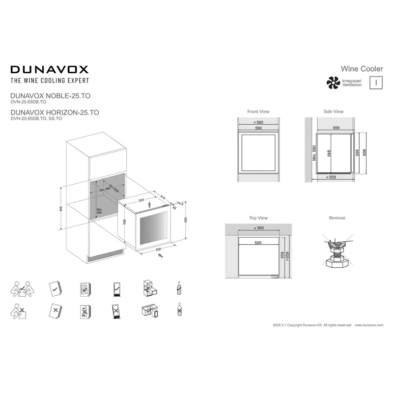 Weinkühlschrank 25 Flaschen Dunavox Horizon-25 Black