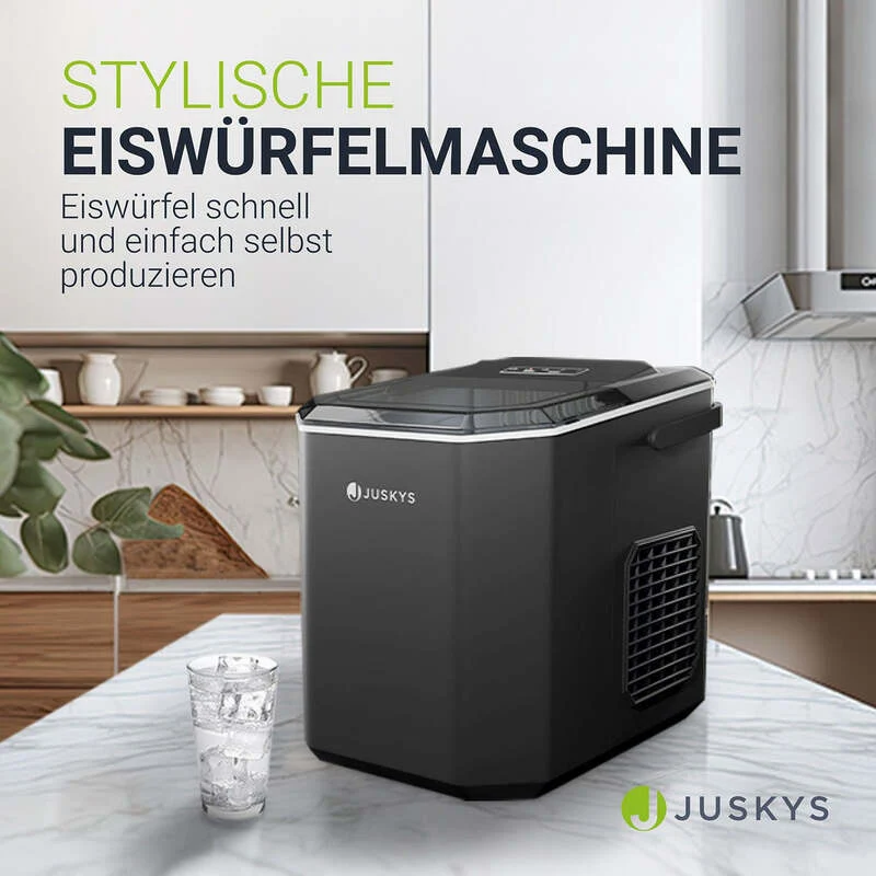 B-Ware Eiswürfelmaschine IceOracle Selbstreinigung 12kg Eis pro Tag 2 Größen schwarz