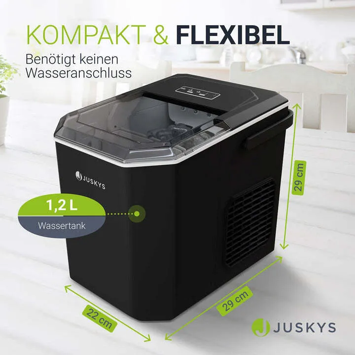 B-Ware Eiswürfelmaschine IceOracle Selbstreinigung 12kg Eis pro Tag 2 Größen schwarz