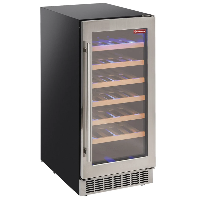 Weinkühlschrank 106L für 34 Flaschen , Umluftkühlung , Einbaufähig, WCB/12-T1