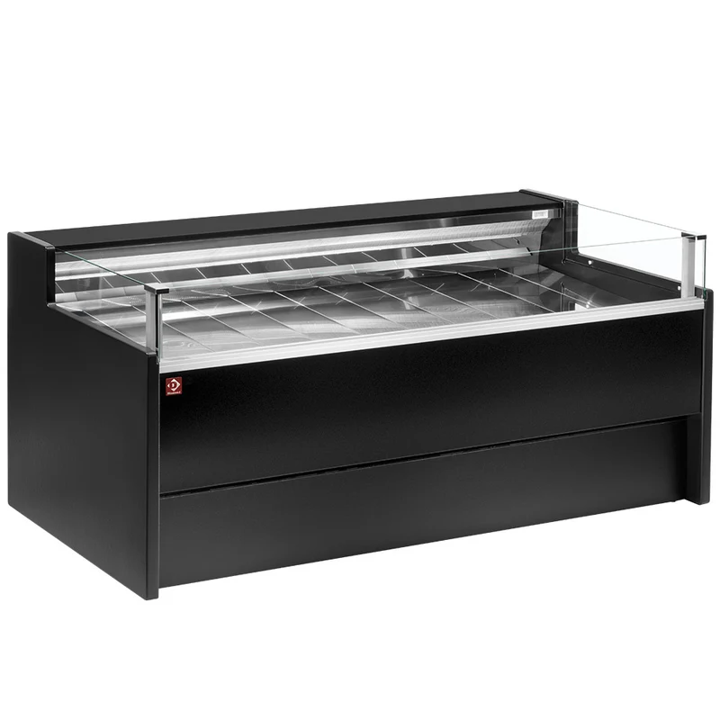 Selbstbedienungs-Kühltheke mit Umluftkühlung , 250 cm , Edelstahl & Granit, VZ25/B5-VR2/SS