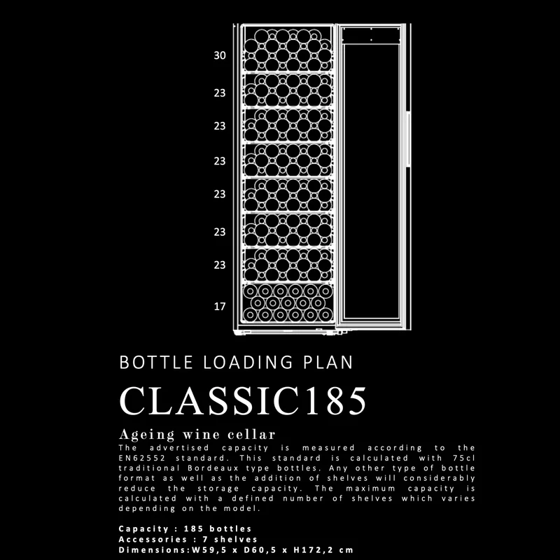 Weinkühlschrank 185 Flaschen La Sommelière CLASSIC185
