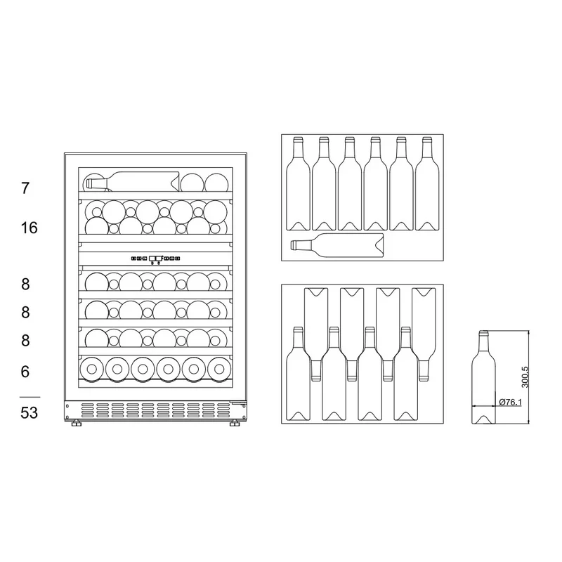 Weinkühlschrank 53 Flaschen mQuvée WineCave 800 60D Stainless