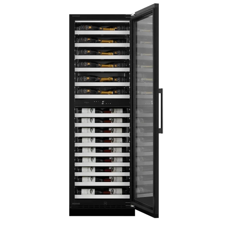 Weinkühlschrank 57 Flaschen mQuvée WineCave Slim 182D Fullglass Black