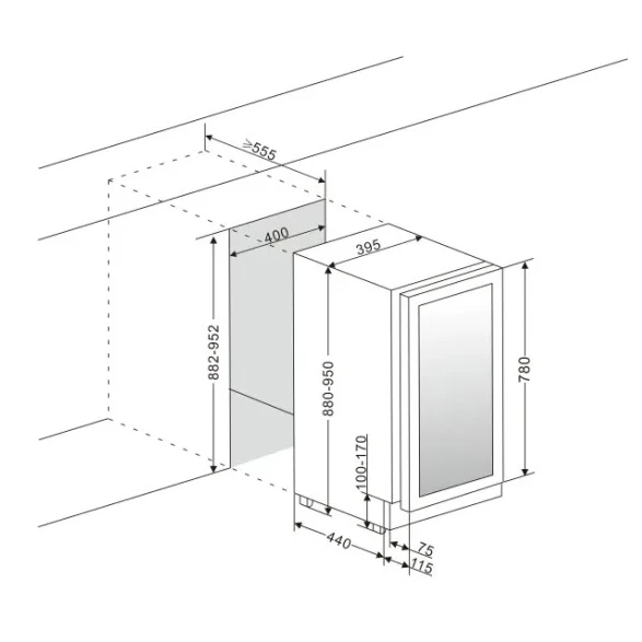 Weinkühlschrank 34 Flaschen mQuvée WineCave 780 40D Anthracite Black