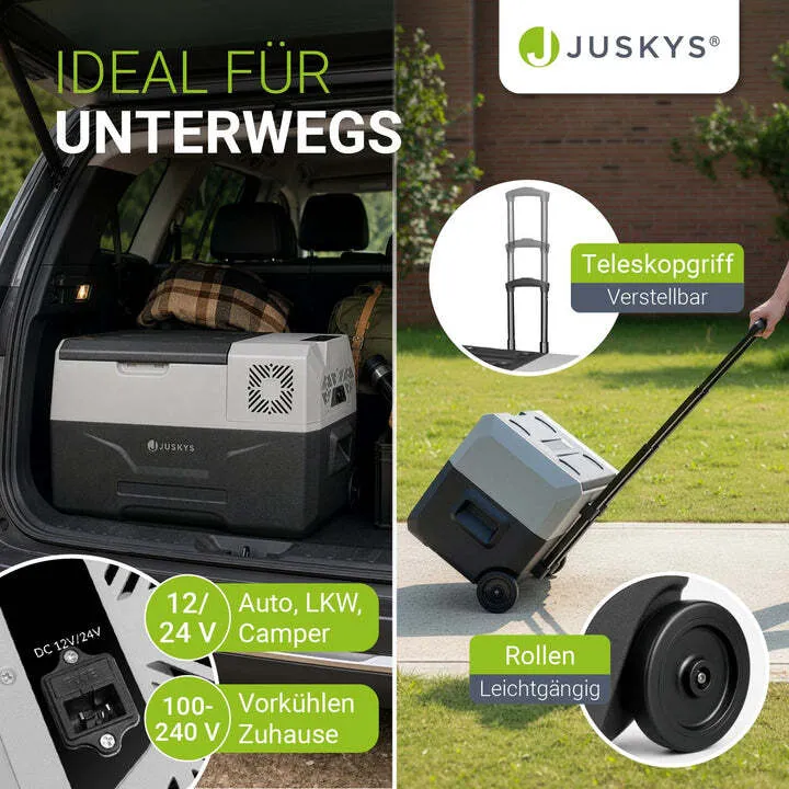 B-Ware Kühlbox Kompressor Yukon 30 L Campingbox App-Steuerung USB grau 12/24/230V