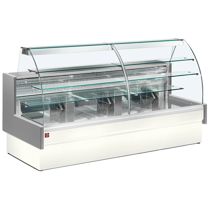 Konditoreitheke 2200 mm mit stiller Kühlung & gebogener Glasfront, VE22/E8-R2P