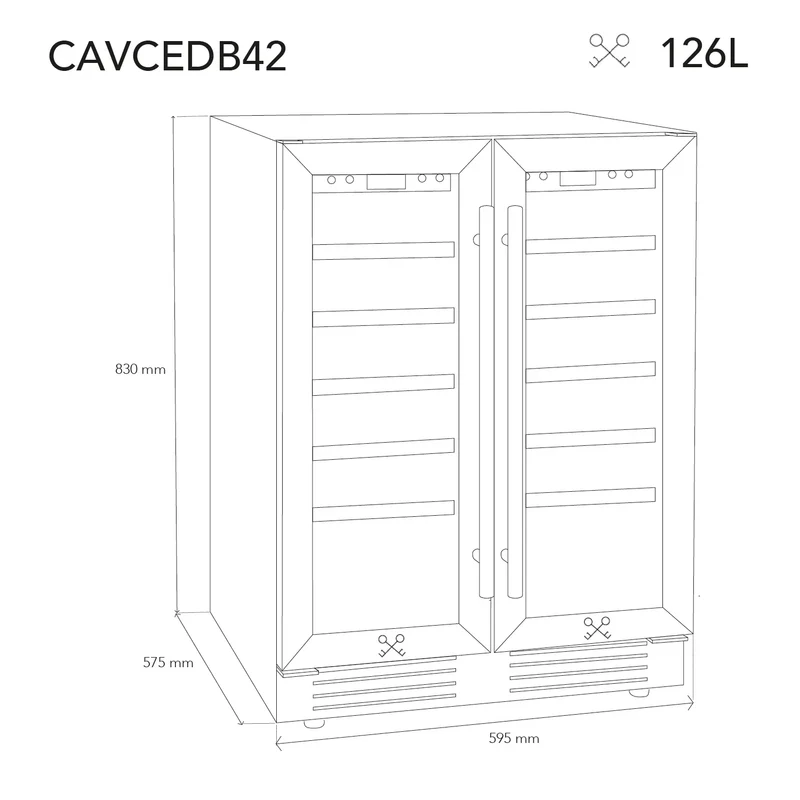 Weinkühlschrank 42 Flaschen Les Petits Champs CAVCEDB42