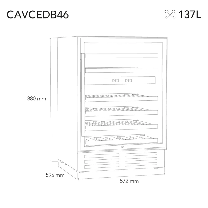 Weinkühlschrank 46 Flaschen Les Petits Champs CAVCEDB46