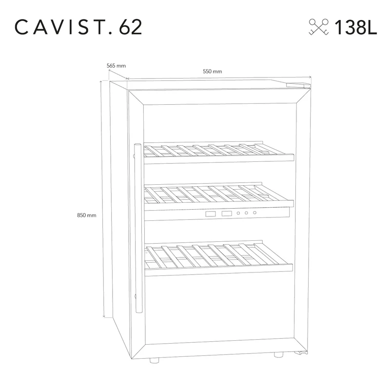 Weinkühlschrank 62 Flaschen Les Petits Champs CAVCD62