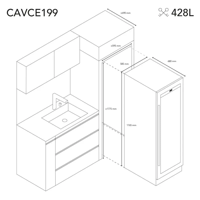 Weinkühlschrank 199 Flaschen Les Petits Champs CAVCE199