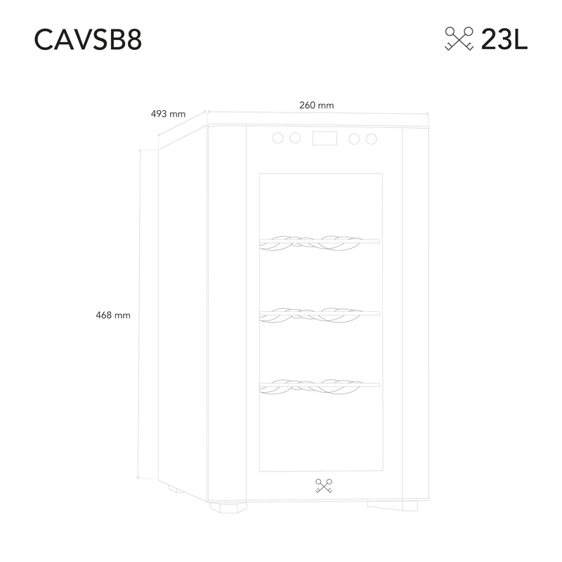 Weinkühlschrank 8 Flaschen Les Petits Champs CAVSB8