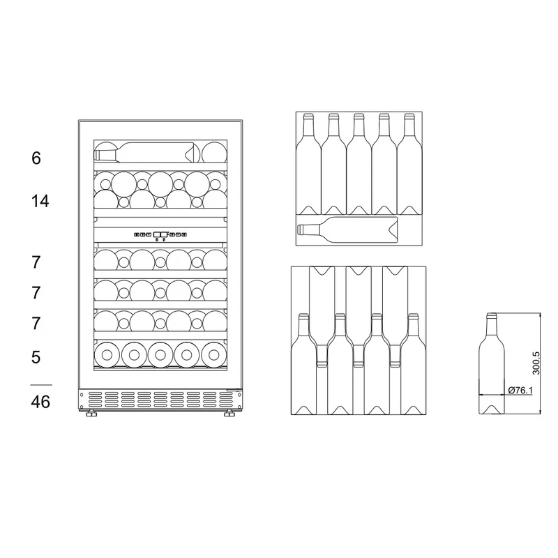 Weinkühlschrank 46 Flaschen mQuvée WineCave 800 50D Fullglass Black