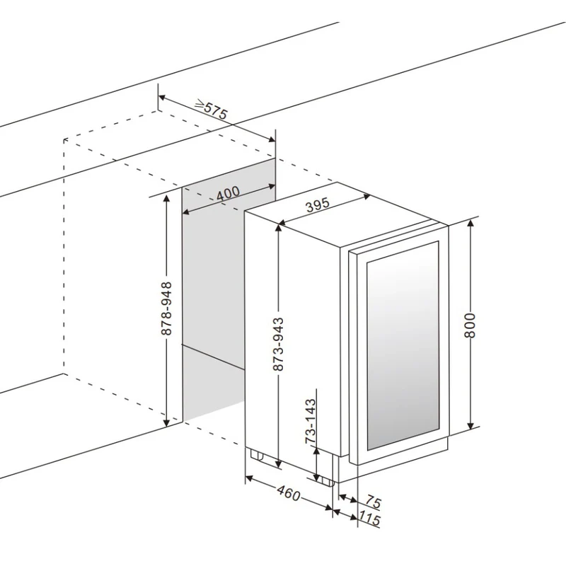 Weinkühlschrank 34 Flaschen mQuvée WineCave 800 40D Stainless