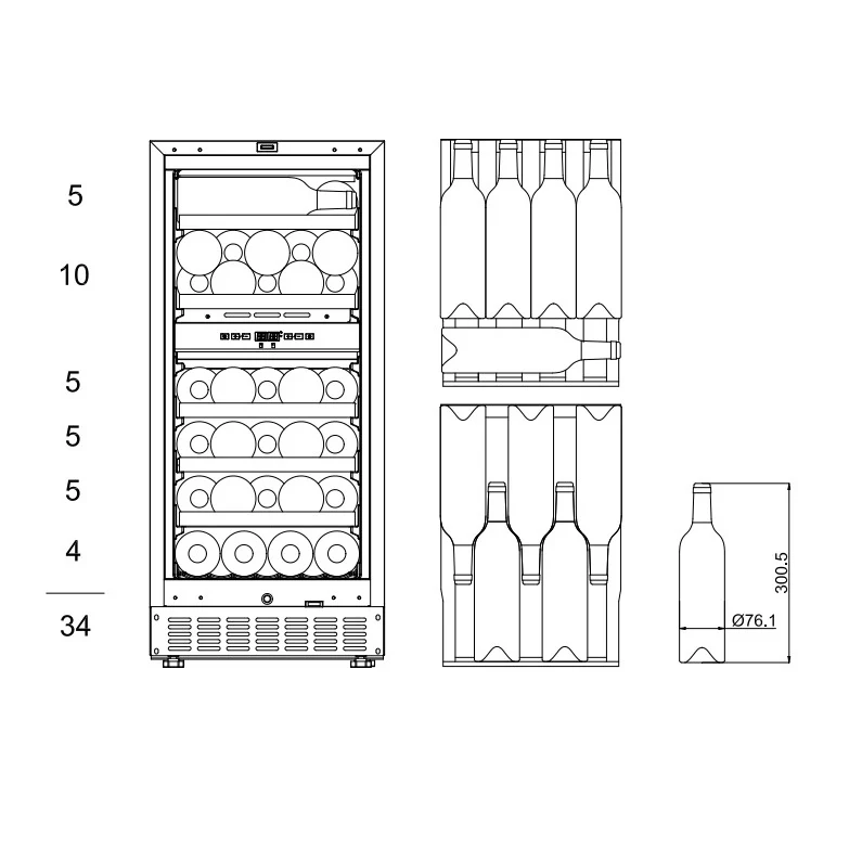Weinkühlschrank 34 Flaschen mQuvée WineCave 800 40D Stainless